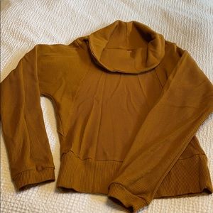 Anthropologie Pilcro Angie Mock Neck Waffle Top